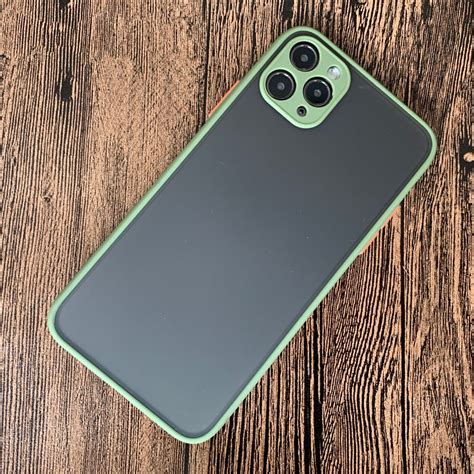 For Iphone 11 Pro Shockproof Frosted Tpu Pc Protective Case Matcha