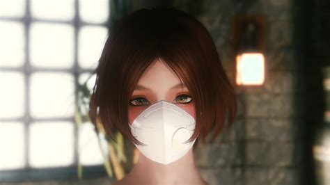 Theelderscrolls Skyrim Brownhair Facemask Female Femaleonly Lookingatviewer Shorthair