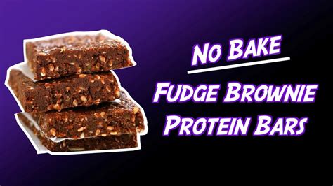 No Bake Fudge Brownie Protein Bar Youtube