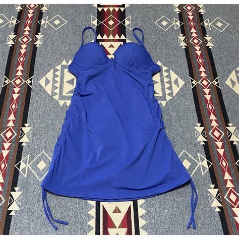 Spanx Love Your Assets Sara Blakely S Spanx One Piece Ruched Swimsuit Blue Skirted T Grailed