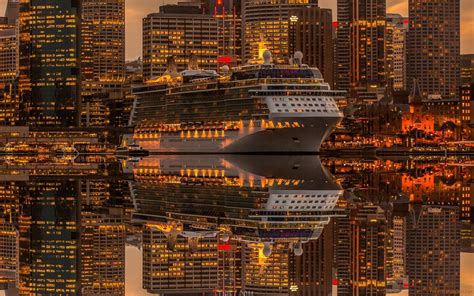 Sunset Hd Cruise Ship 2560x1600 Wallpaper