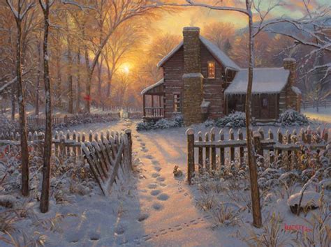 Welcome Winter By Mark Keathley ~ Cabin Sunrise Snow
