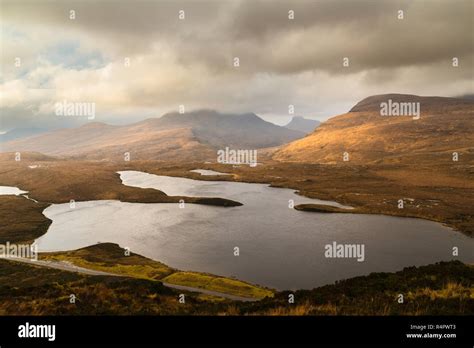 View Of The Hills Of Coigach From Knockan Crag Nw Highlands Of