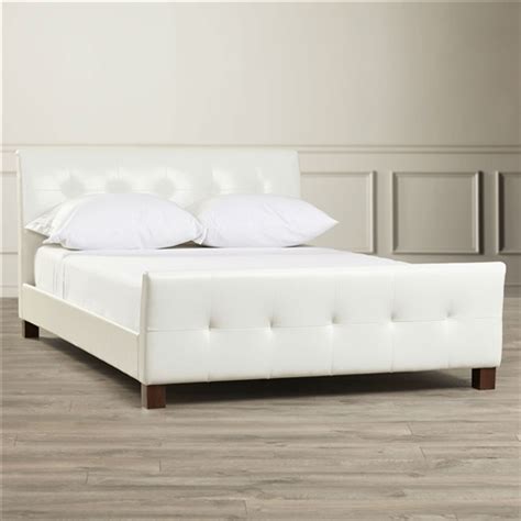 The quality paired with the premium finish makes for a quality piece of furniture. Full Modern White Faux Leather Platform Bed with Padded ...