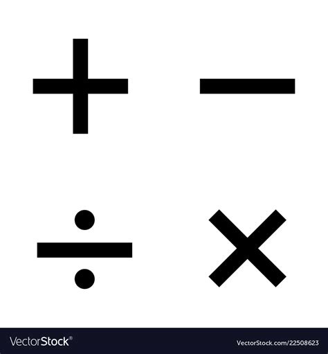 Basic Mathematical Symbols On White Background Vector Image