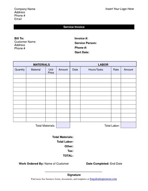 Customer Invoice Template Invoice Template Ideas