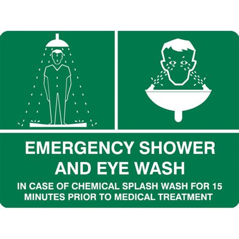 Brady 842760 Sign Emergency Shower And Eye Wash Metal 225H X 300W Mm Winc