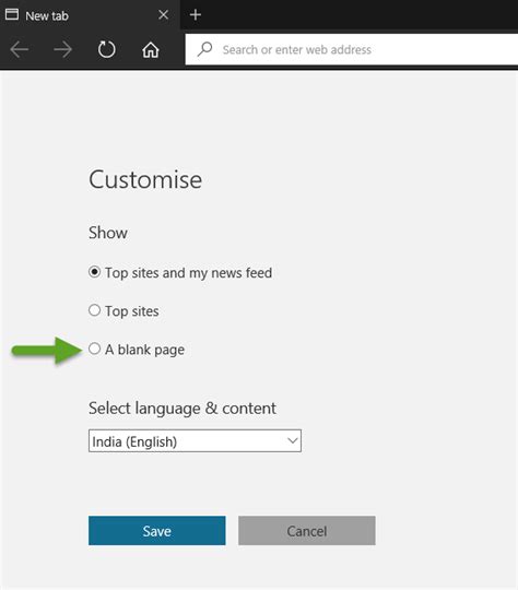 How To Set Microsoft Edge New Tab Page To Blank