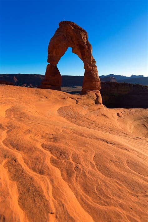 Delicate Arch Sunset In Arches National Park Stock Image Image Of