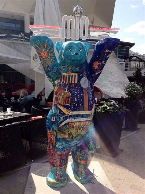 Buddy Bear In Front Of The Restaurant At The Tv Tower Culture Art