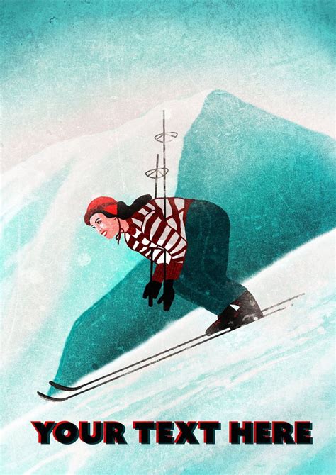 Custom Ski Resort Print Personalized Ski Poster Retro Ski Poster
