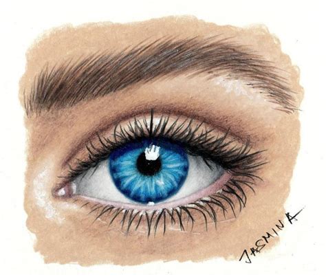 Pencil Drawing Of A Blue Female Eye With Long Lashes How To Draw Eyes Step By Step Eye Drawing