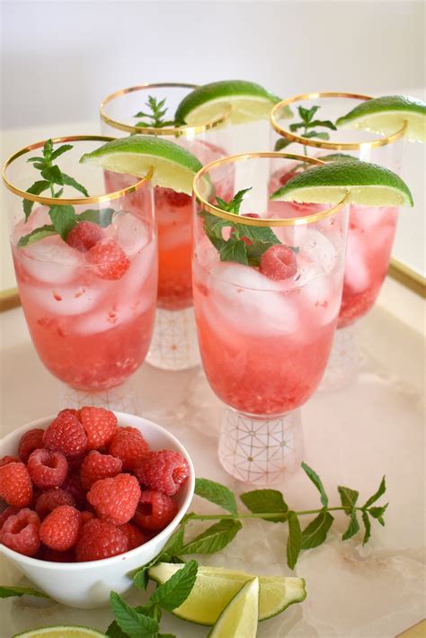 Raspberry Vodka Spritzer With Mint Home With Holliday