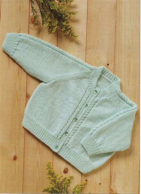 Lovely Easy Knit 4 Ply Baby Cardigan Knitting Pattern Cable Pattern