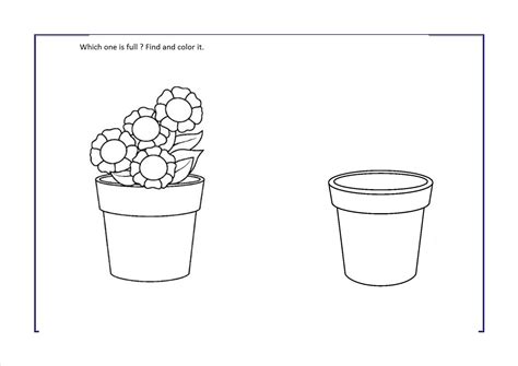 Full And Empty Worksheets Sketch Coloring Page