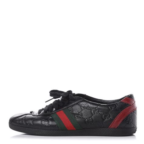 Gucci Guccissima Womens Web Sneakers 375 Black 402572 Fashionphile