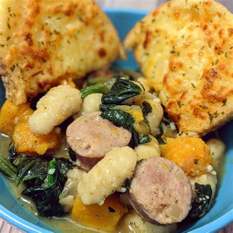 Turkey (or chicken) apple sausages i tried making these into large sausages at one point, and they were much harder to get to cook all the way through. Cauliflower Gnocchi with Chicken Apple Sausage and Butternut Squash. (7sp) per serving on 💚. (SO ...