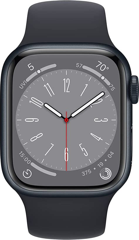 new apple watch series 8 gps cellular 45mm midnight aluminum case with midnight sport band