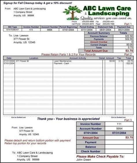 Free 9 Lawn Care Invoice Samples Templates In Pdf Excel Ms Word Free
