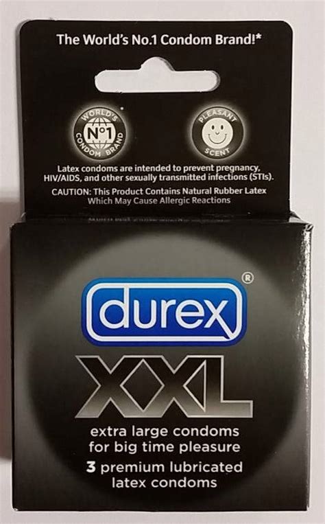 New Durex Xxl Extra Extra Large Natural Rubber Latex Condoms Long Wide