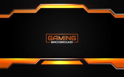 Premium Vector Abstract Futuristic Black And Orange Gaming Background