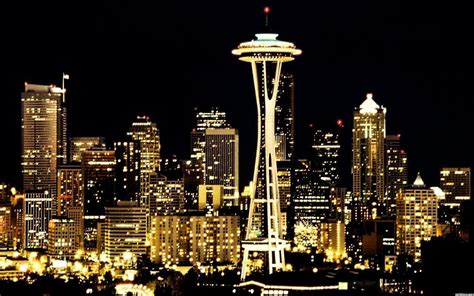 Space Needle Night Seattle Night Wallpapers13 Washington Wa Skyline