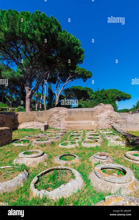 Rome Italy The Monumental Archeological Park Of Ostia Antica Ruins