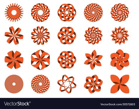Set 20 Abstract Icons In Format Royalty Free Vector Image