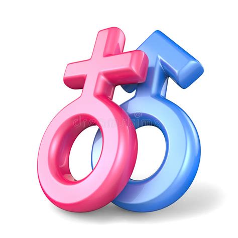 Pink Female And Blue Male Sex Symbols Mars And Venus Symbols 3 Stock