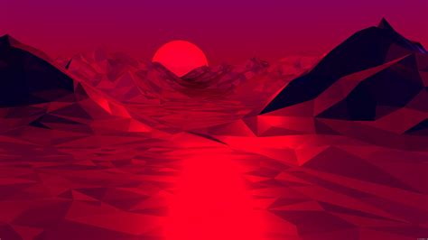 Low Poly Red 3d Abstract 4k Hd Abstract 4k Wallpapers Images