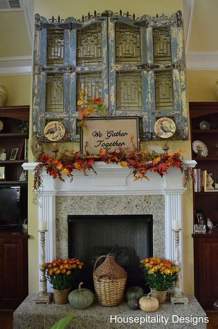 Fall Mantel Decorating Ideas Features Debbiedoos