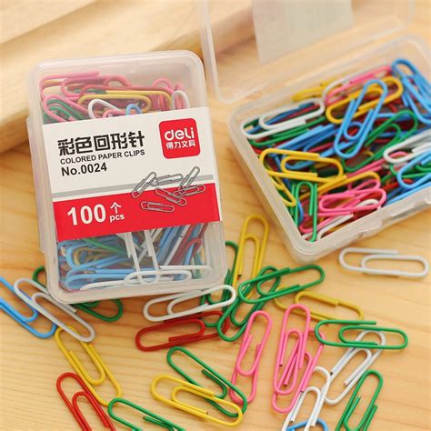 100 Pcspack Rainbow Colored Paper Clips Mini Metal Clip Cute Candy