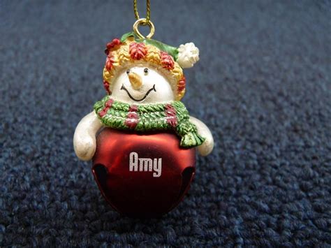 Cute Ganz Personalized Name Snowman Jingle Bell Ornament A Thru C Ebay