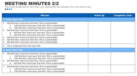 Minutes Of Meeting Ppt Template