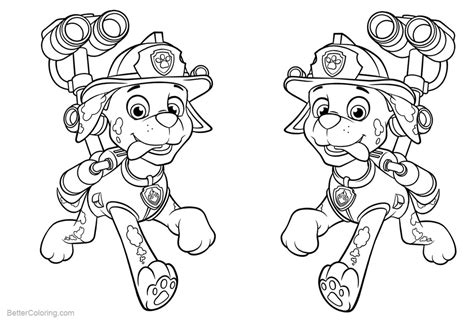 50 paw patrol pictures to print and color. Marshall from PAW Patrol Coloring Pages With Water Cannon - Free Printable Coloring Pages