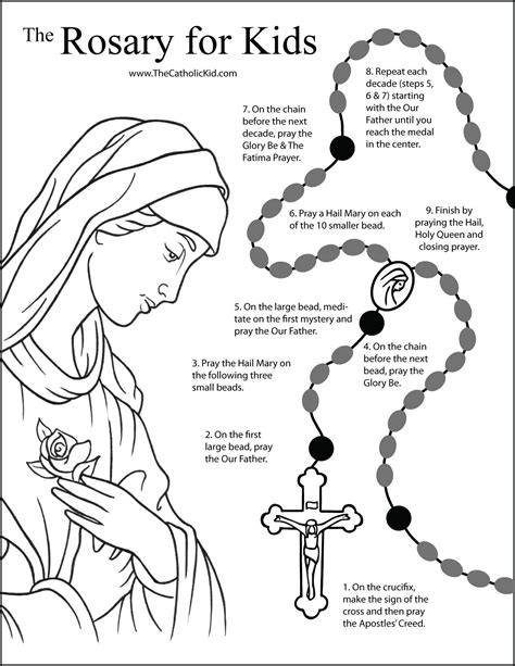 Rosary Coloring Sheet Coloring Pages