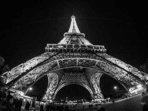Eiffel Tower At Night Wallpaper Black And White
