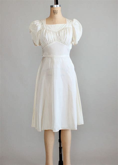 vintage 1940s ivory wartime wedding dress raleigh vintage