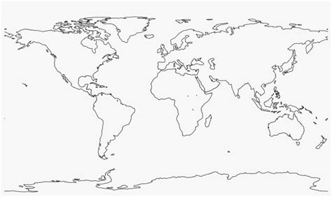 World Map No Labels Black And White Blank Map Of The World Without