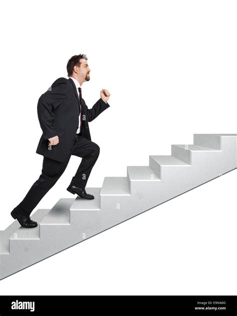 Business Man And Stairs Stock Photo Alamy