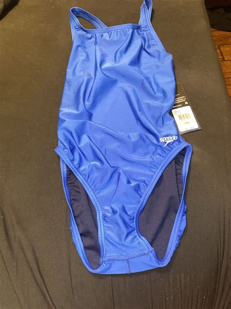 speedo solid pro lt swimsuit one piece women s sz 10 36 team navy blue new ebay