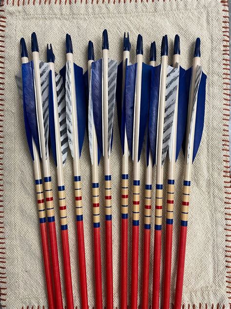 12 Hand Painted Port Orford Cedar Wood Arrows Weight Matched Etsy