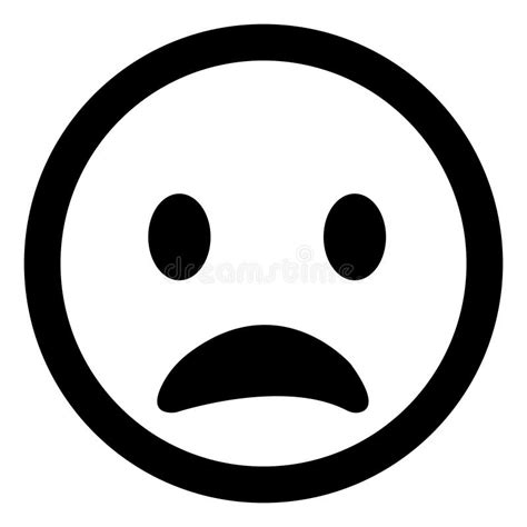 Black Sad Emoji Face Flat Style Icon Depressed Emoticon Stock Vector