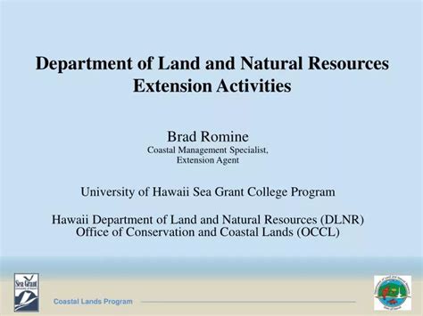 Ppt Department Of Land And Natural Resources Extension Activities