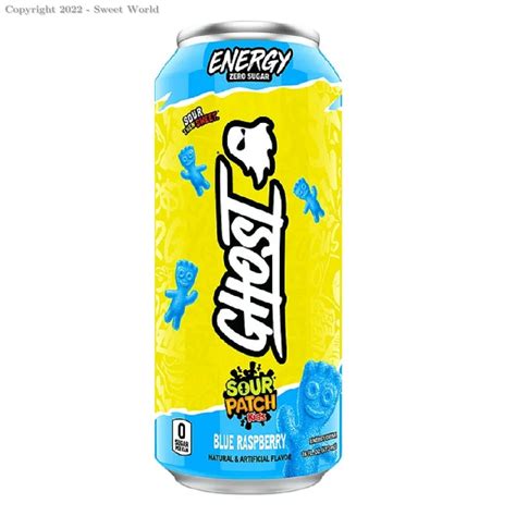 810028295988 Ghost Energy Drink Zero Sugar Sour Patch Blue Rasperry