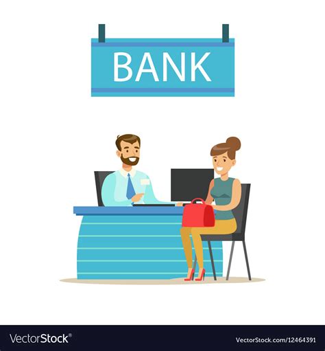 Bank Manager At His Desk And The Client Royalty Free Vector