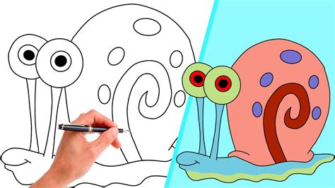 How To Draw Gary The Snail Easy From Spongebob Step By Step