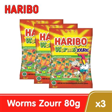Haribo Worms Zourr 80g X3 Shopee Philippines