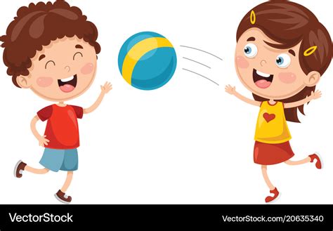 Kids Playing With Ball Royalty Free Vector Image