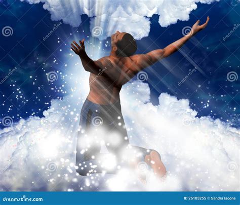 Man Into A Heavenly Light Royalty Free Stock Photo Image 26185255